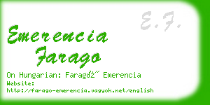 emerencia farago business card